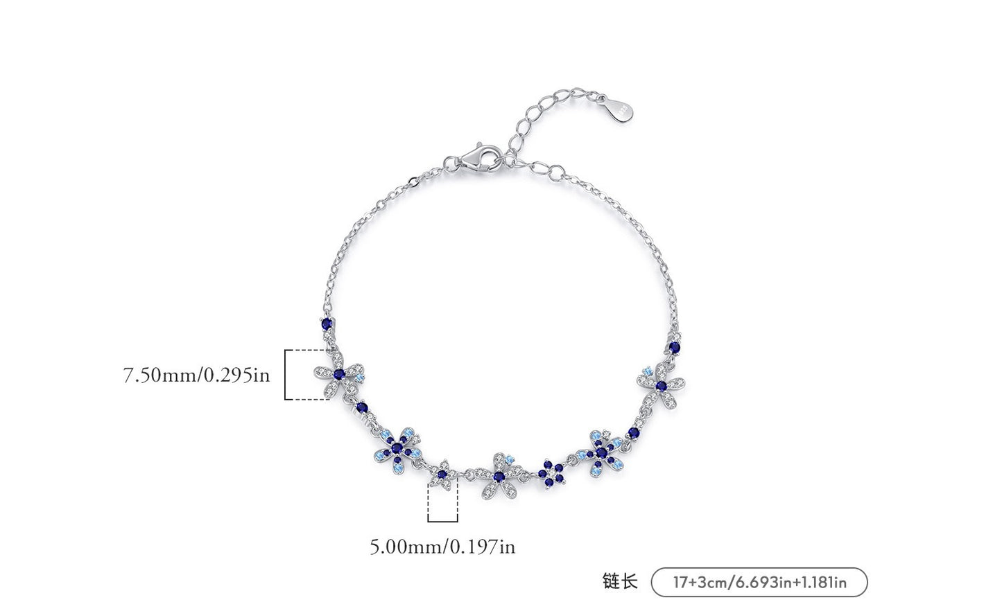 S925 sterling silver light luxury exquisite bracelet
