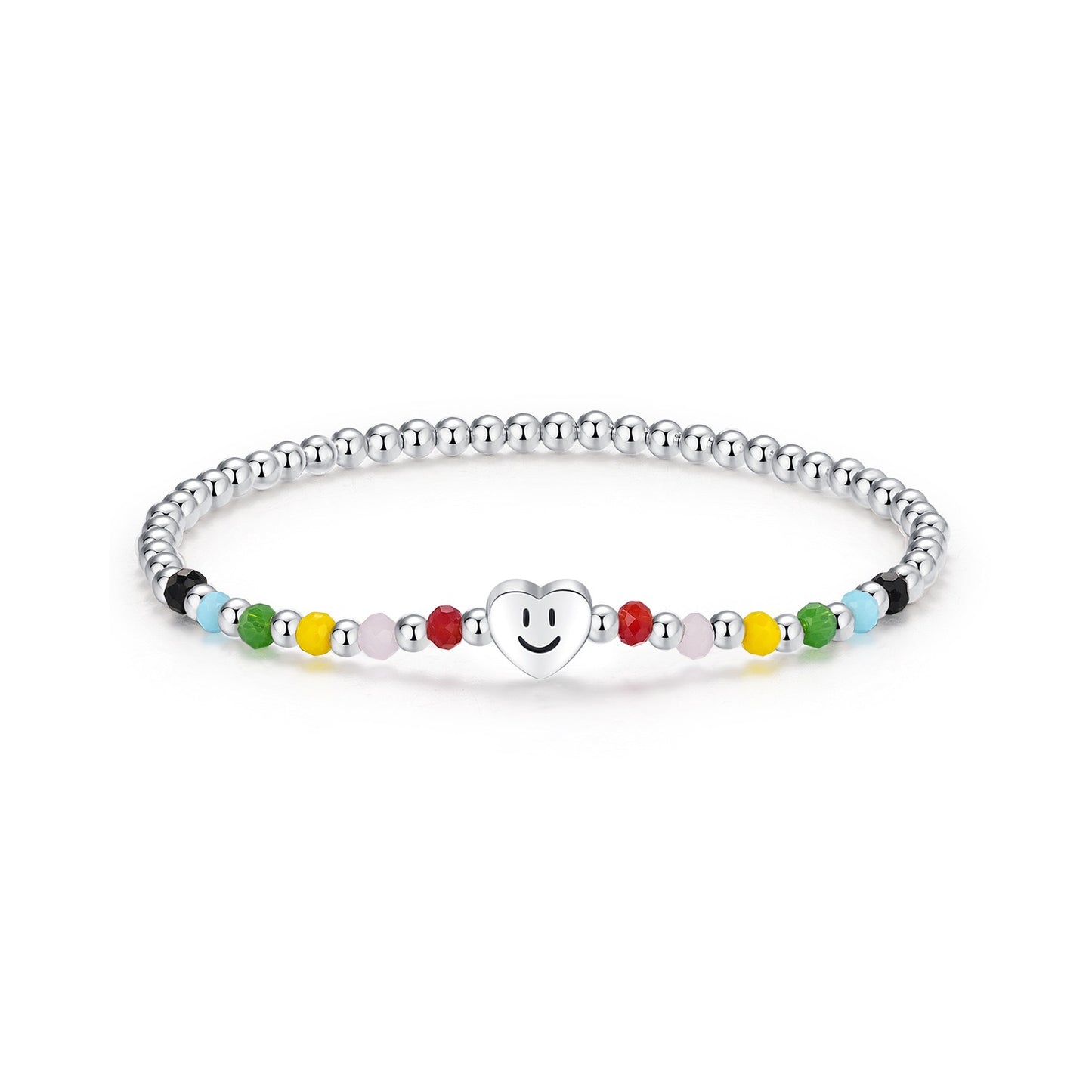S925 sterling silver smiling heart exquisite bracelet