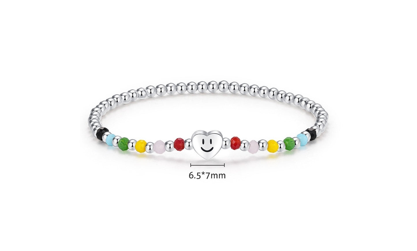 S925 sterling silver smiling heart exquisite bracelet