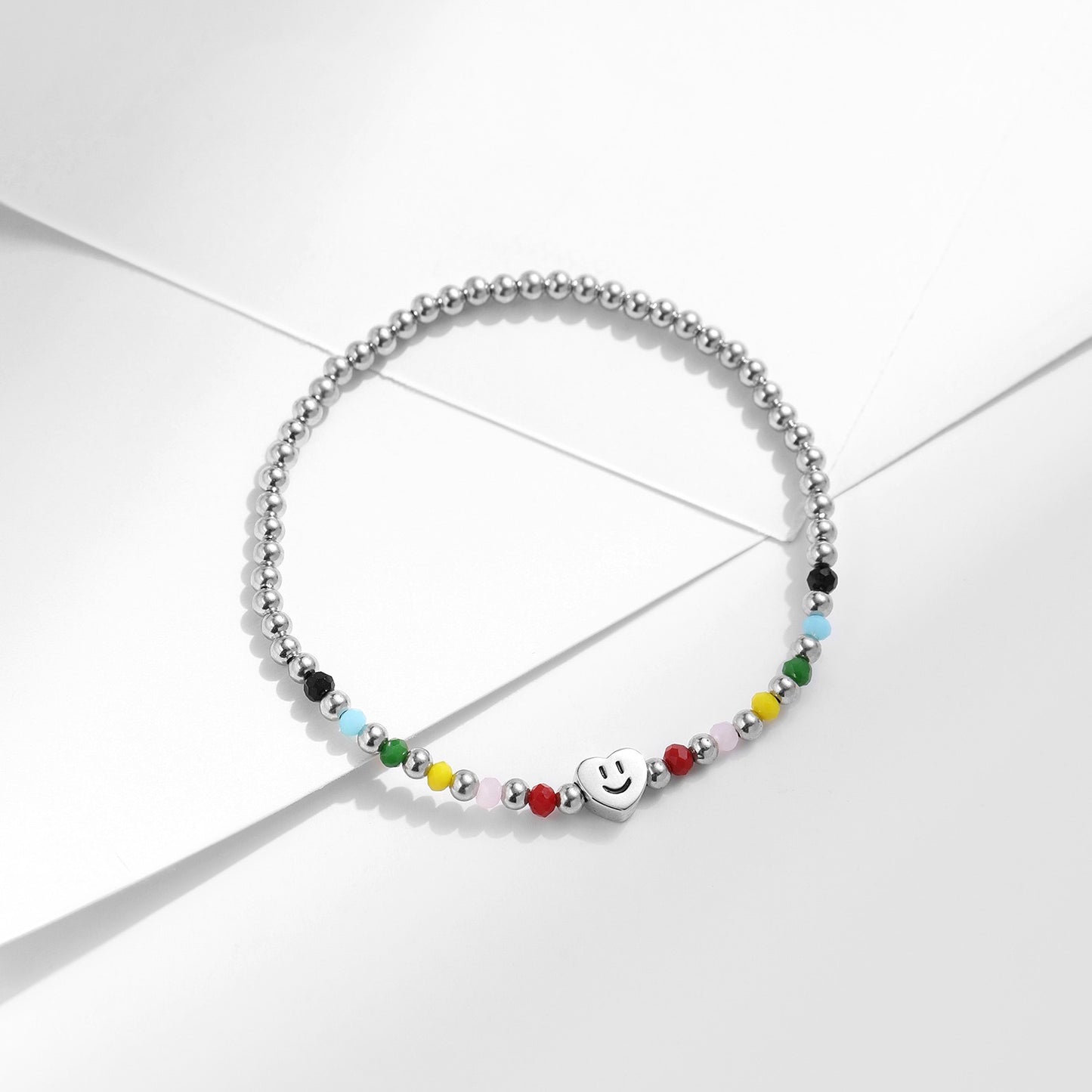 S925 sterling silver smiling heart exquisite bracelet