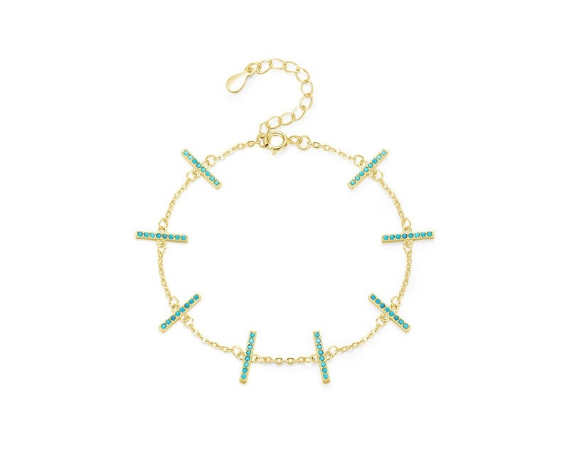 S925 sterling silver turquoise unique bracelet