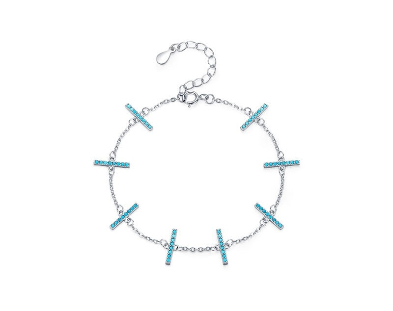 S925 sterling silver turquoise unique bracelet