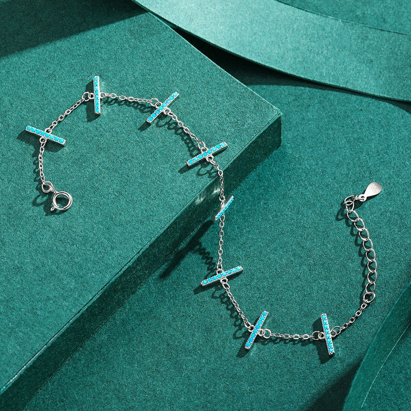 S925 sterling silver turquoise unique bracelet