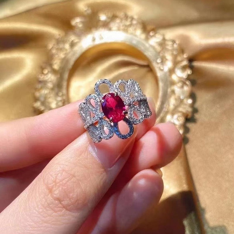 S925 silver inlaid zircon fashion ring