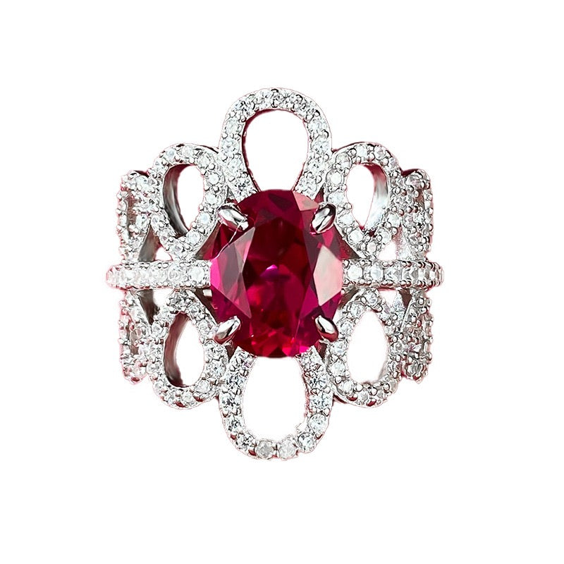 S925 silver inlaid zircon fashion ring
