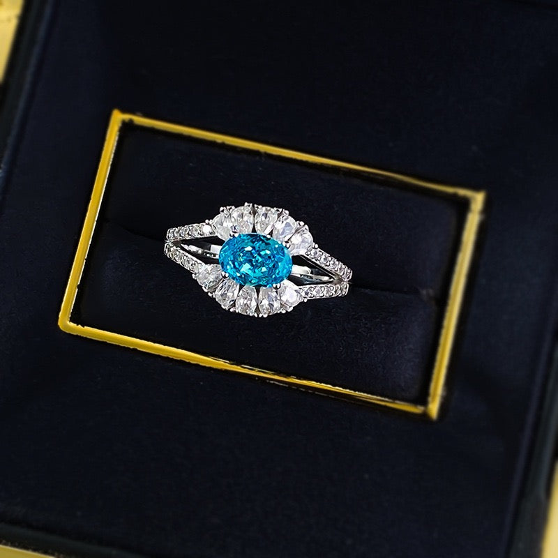 S925 silver inlaid zircon cold style ring