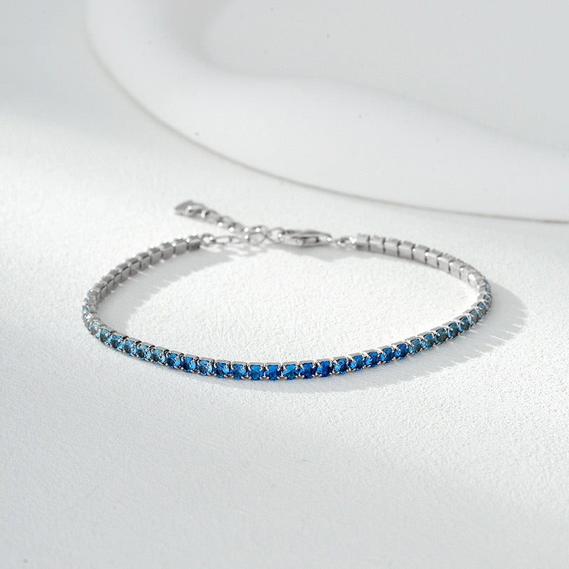 S925 sterling silver single row zircon high-end full diamond tennis bracelet