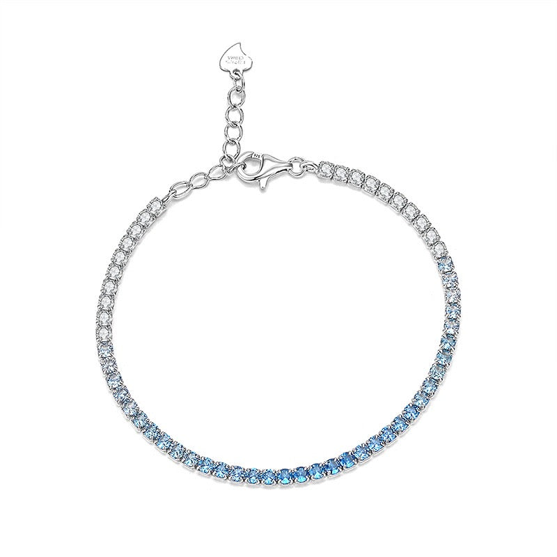 S925 sterling silver single row zircon high-end full diamond tennis bracelet
