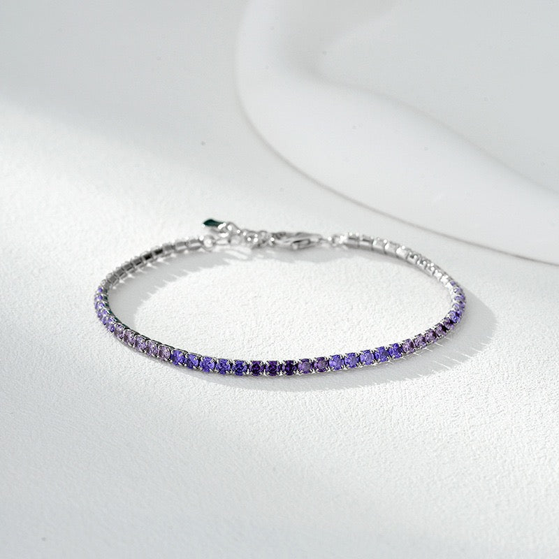 S925 sterling silver single row zircon high-end full diamond tennis bracelet