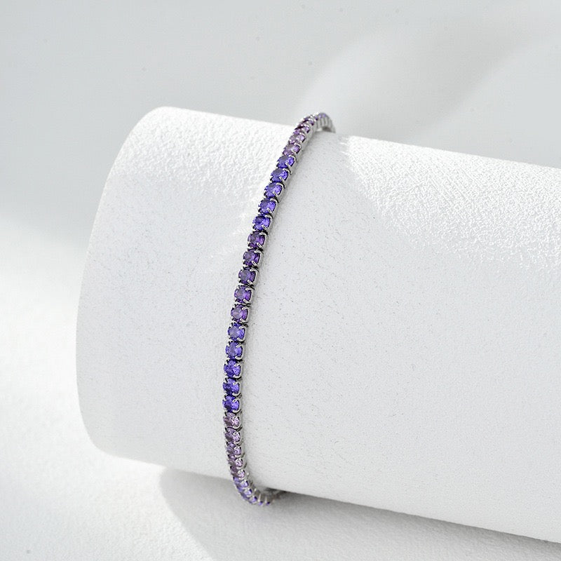 S925 sterling silver single row zircon high-end full diamond tennis bracelet