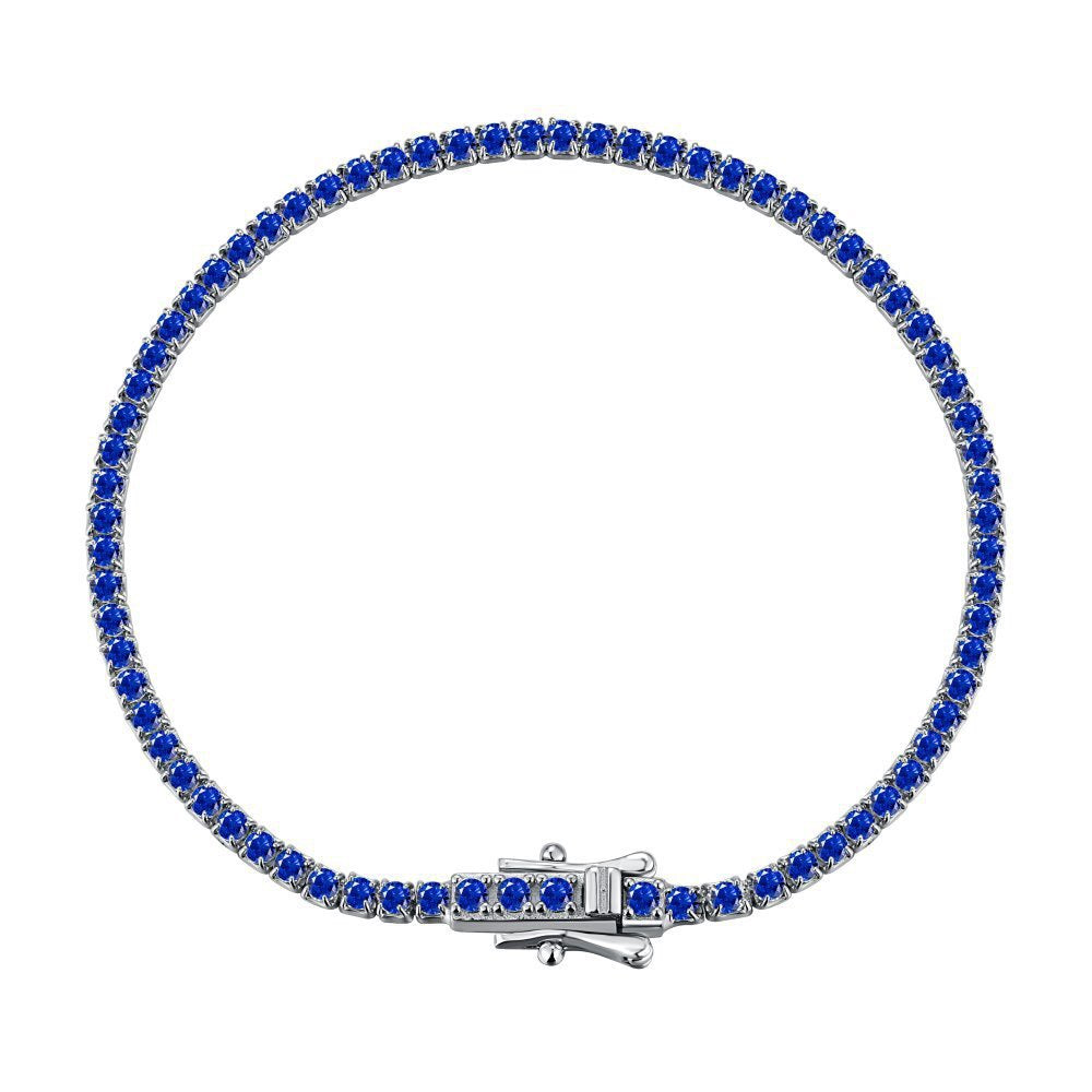 S925 sterling silver tennis bracelet, width 2mm