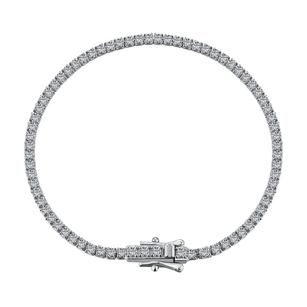 S925 sterling silver tennis bracelet, width 2mm