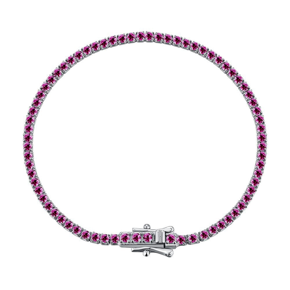 S925 sterling silver tennis bracelet, width 2mm