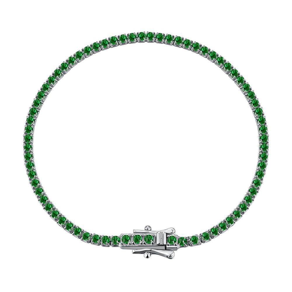 S925 sterling silver tennis bracelet, width 2mm