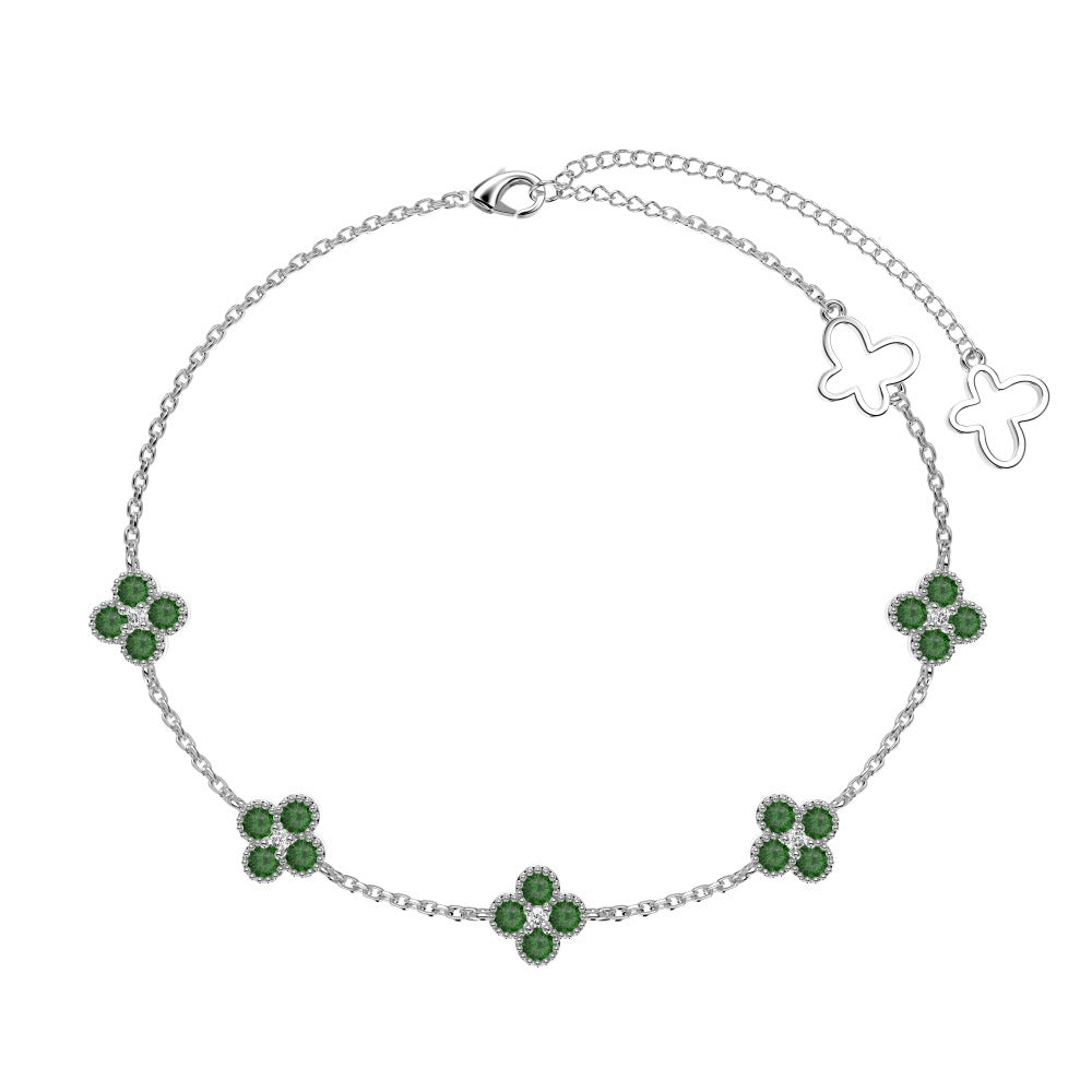925 sterling silver four leaf clover bracelet