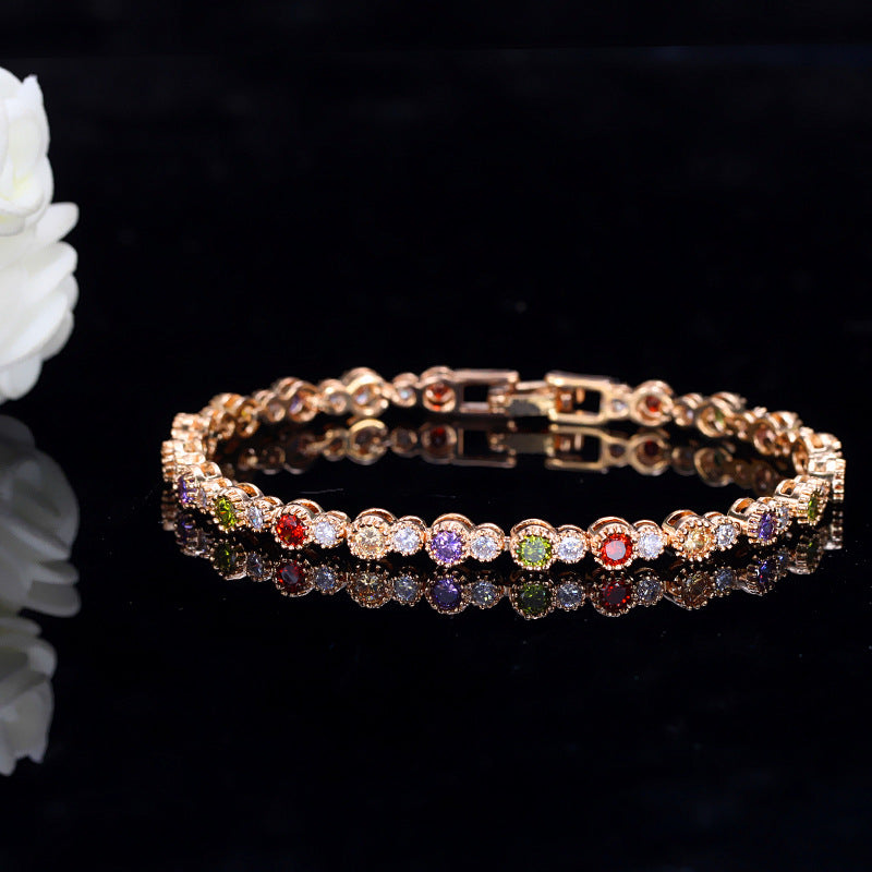 European and American noble colored zircon bracelet
