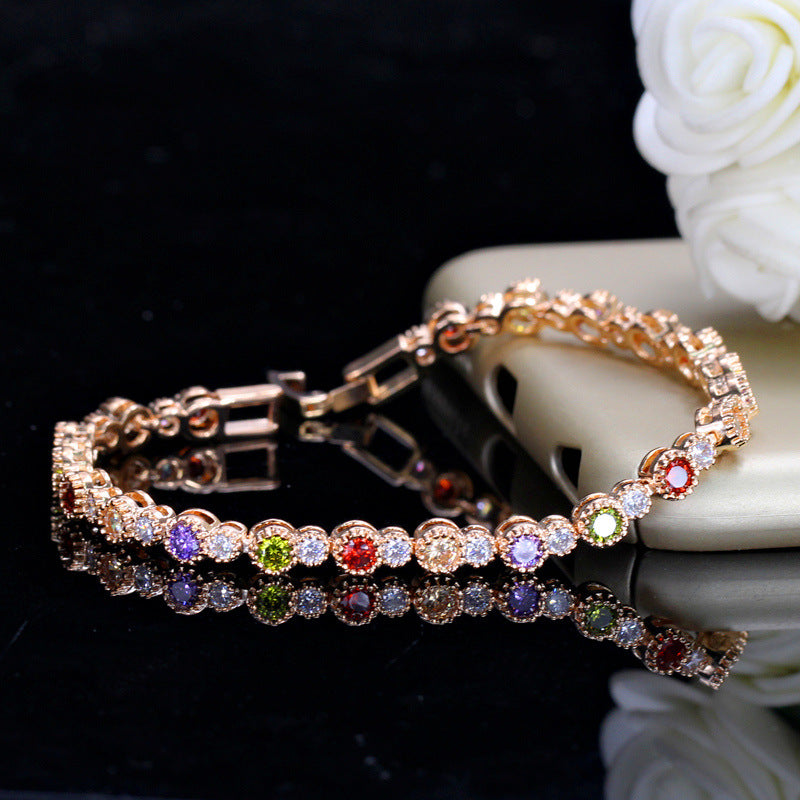 European and American noble colored zircon bracelet