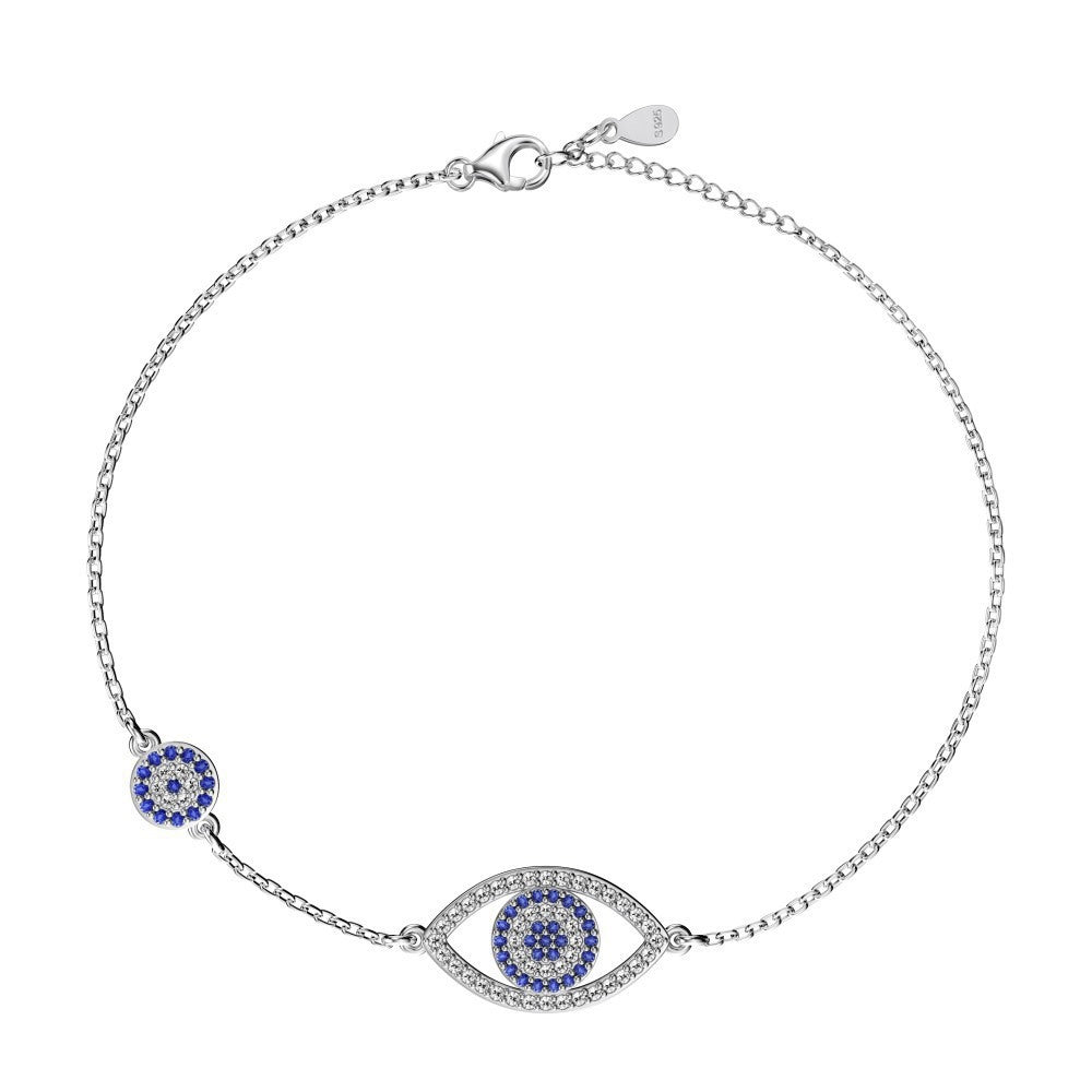 925 Sterling Silver Evil Eye Adjustable Bracelet