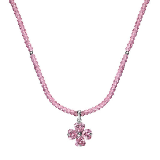 925 Sterling Silver Clover Beaded Necklace