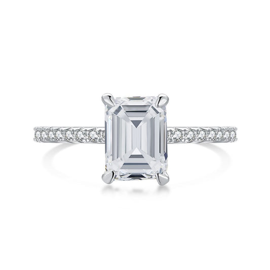 925 Sterling Silver High - Carbon Diamond Ring Set