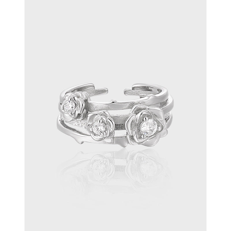 Double - Layered Rose Diamond Ring