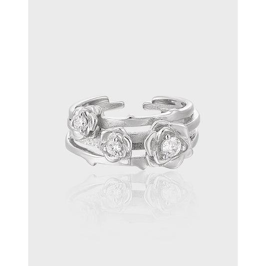 Double - Layered Rose Diamond Ring