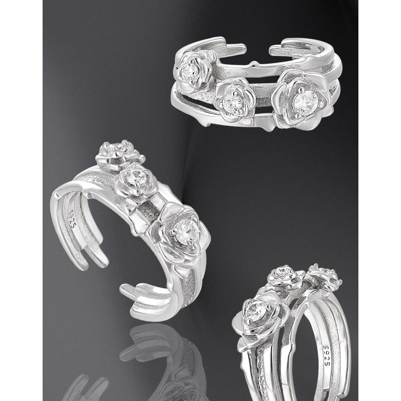 Double - Layered Rose Diamond Ring