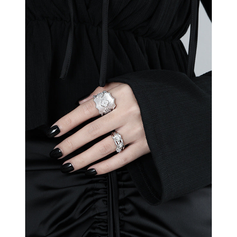 Double - Layered Rose Diamond Ring