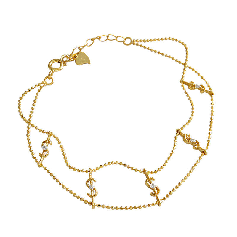 Dollar Sign Double - Layer Bracelet