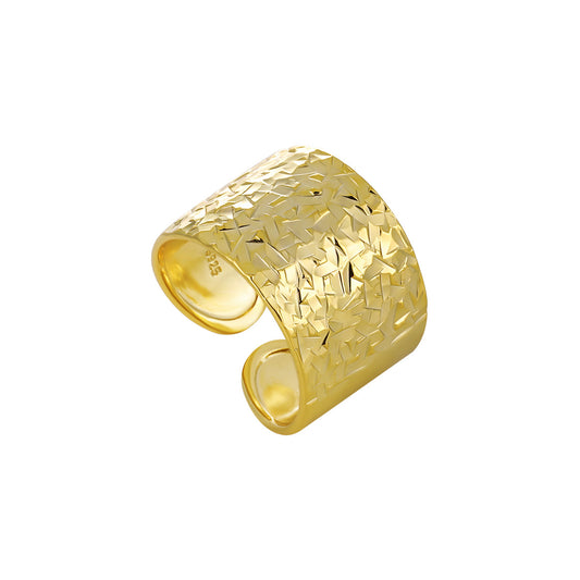 Textured Silver Open - Ended Rings