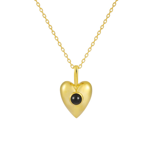 Heart - Shaped Gemstone Pendant Necklace