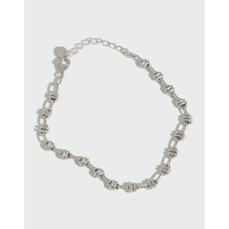 Couple's Silver Bead Chain Bracelets
