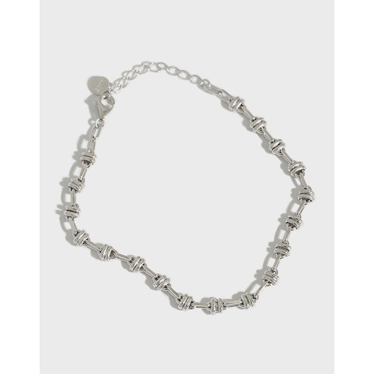 Couple's Silver Bead Chain Bracelets