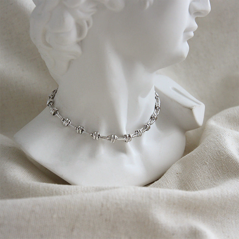 Couple's Silver Bead Chain Bracelets