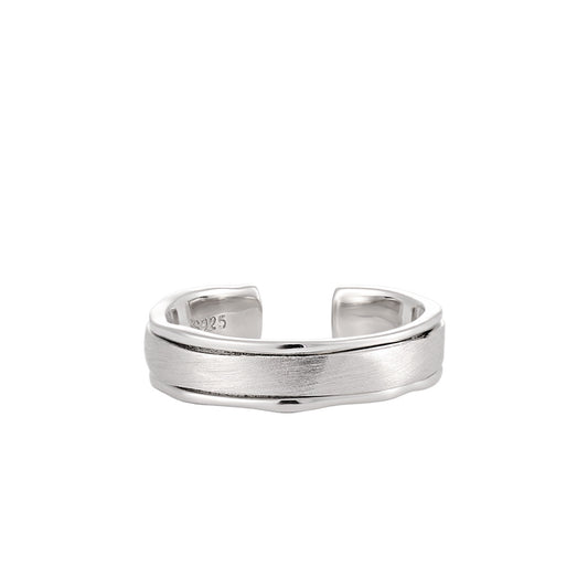 Couple's Textured Silver Open Rings