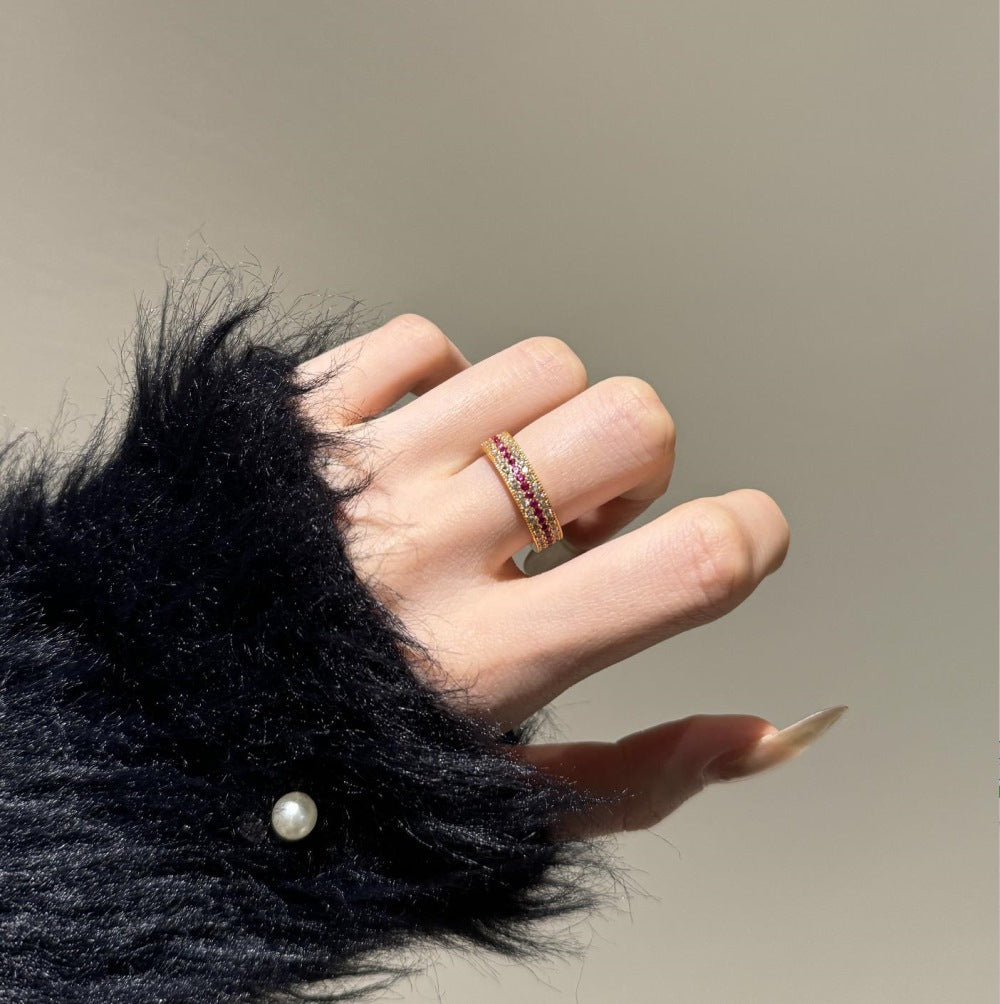 925 Sterling Silver Pink Gemstone Ring