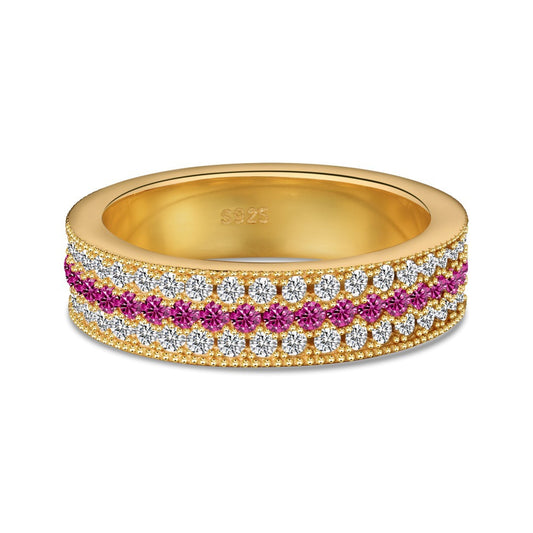 925 Sterling Silver Pink Gemstone Ring