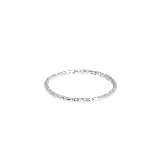 Textured Silver Stackable Ring