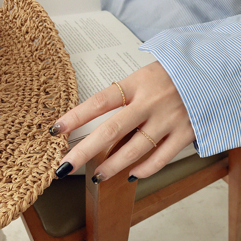 Twisted Gold - Tone Stackable Ring