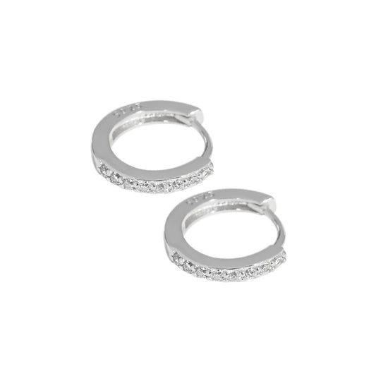 Pave - Set Huggie Hoop Earrings