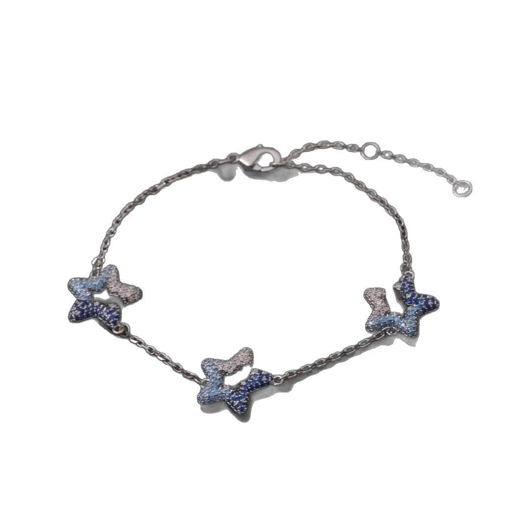 Five-pointed star Chanel style light luxury exquisite glass bead bracelet