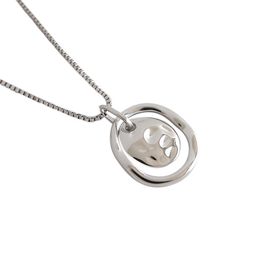 925 Sterling Silver Interlocking Circle Pendant Necklace