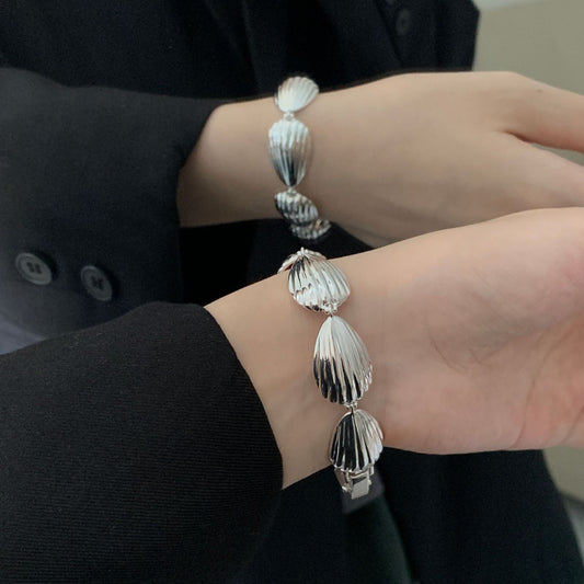Shell - Shaped Sterling Silver Bracelet
