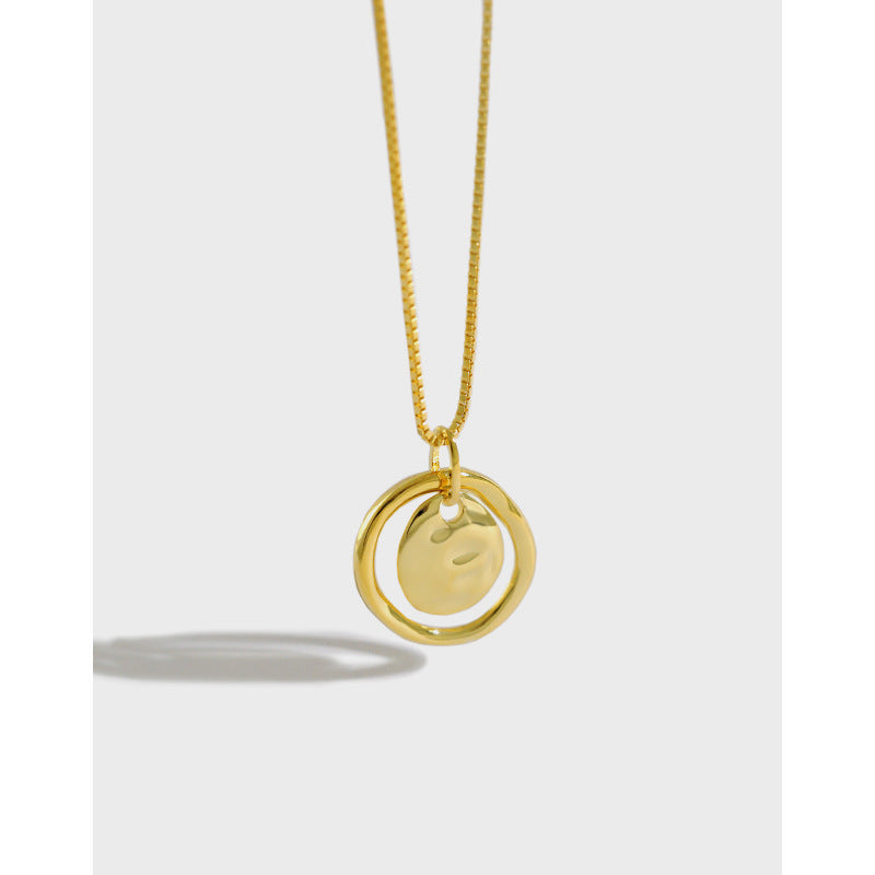 925 Sterling Silver Interlocking Circle Pendant Necklace