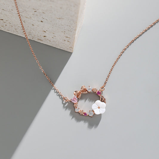 Floral Wreath Pendant Necklace