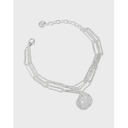 Layered Chain Disc Bracelet