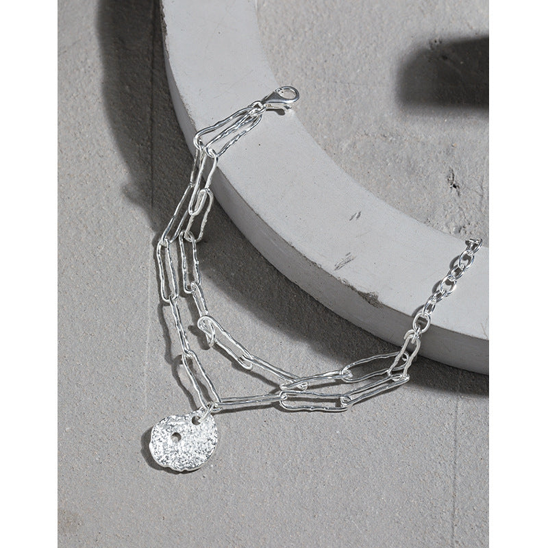Layered Chain Disc Bracelet