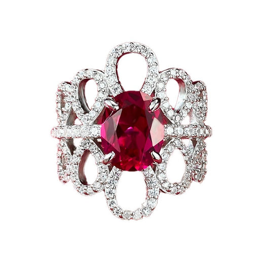 S925 silver inlaid zircon fashion ring