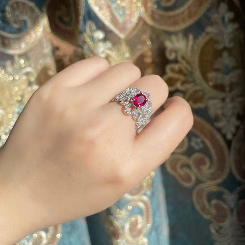 S925 silver inlaid zircon fashion ring