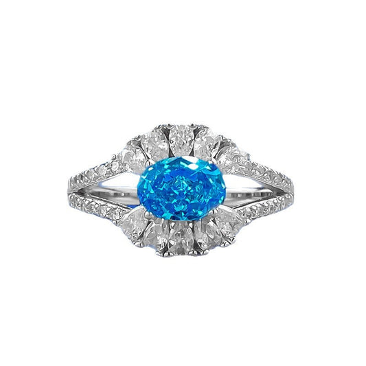 S925 silver inlaid zircon cold style ring